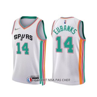 Maillot San Antonio Spurs Drew Eubanks NO 14 Ville 2021-22 Blanc