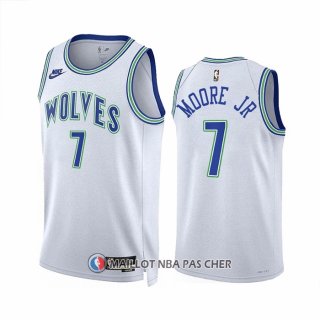 Maillot Minnesota Timberwolves Wendell Moore JR NO 7 Classic 2023-24 Blanc