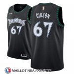 Maillot Minnesota Timberwolves Taj Gibson No 67 Classic 2018 Noir