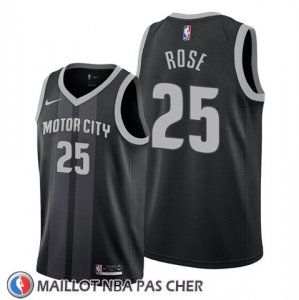 Maillot Detroit Pistons Derrick Rose Ville Noir