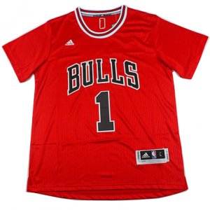 Maillot Authentique Manche Courte Bulls Rose 1 Rouge