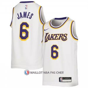 Maillot Enfant Los Angeles Lakers LeBron James NO 6 Association 2022-23 Blanc