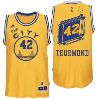 Maillot Retro City Bus Warriors Thurmond 42 Jaune