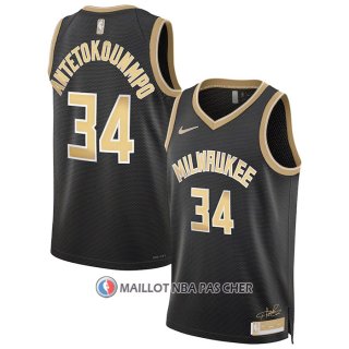 Maillot Milwaukee Bucks Giannis Antetokounmpo Select Series Or Noir