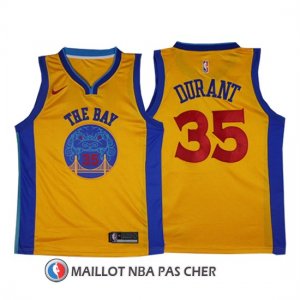 Maillot Golden State Warriors Kevin Durant 2017-18 35 Jaune