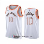 Maillot San Antonio Spurs Jeremy Sochan NO 10 Ville 2023-24 Blanc