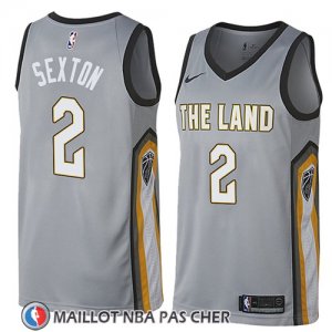 Maillot Cleveland Cavaliers Collin Sexton No 2 Ciudad 2018 Gris