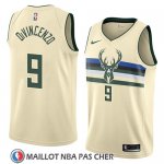 Maillot Milwaukee Bucks Donte Divincenzo No 9 Ciudad 2018 Crema