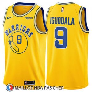 Maillot Golden State Warriors Andre Iguodala No 9 Hardwood Classic 2018 Jaune