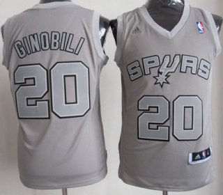 Maillot Ginobili San Antonio Spurs #20 Gris