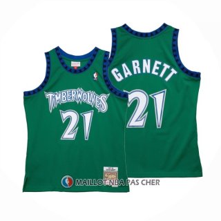 Maillot Enfant Minnesota Timberwolves Kevin Garnett NO 21 Hardwood Classics Throwback 1997-98 Vert