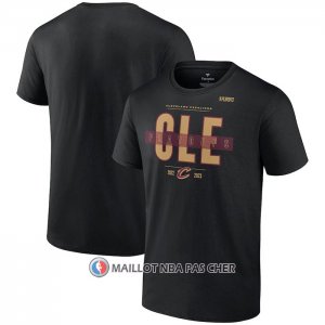 Maillot Manche Courte Cleveland Cavaliers 2023 NBA Playoffs Jump Ball Noir