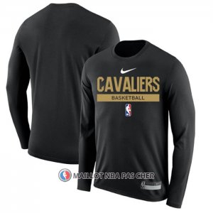 Maillot Manches Longues Cleveland Cavaliers Practice Performance 2022-23 Noir
