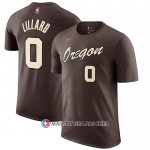 Maillot Manche Courte Portland Trail Blazers Damian Lillard Ville 2020-21 Marron