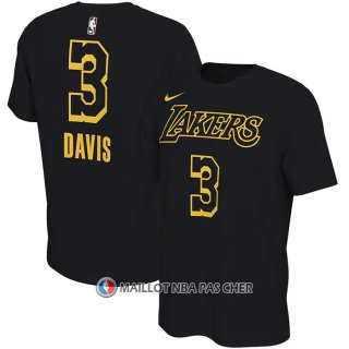 Maillot Manche Courte Los Angeles Lakers Anthony Davis Noir