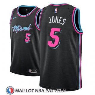 Maillot Miami Heat Derrick Jones No 5 Ciudad 2018-19 Noir