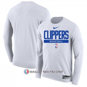 Maillot Manches Longues Los Angeles Clippers Practice Performance 2022-23 Blanc