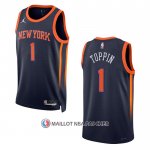 Maillot New York Knicks Obi Toppin NO 1 Statement 2022-23 Noir