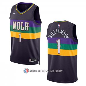 Maillot New Orleans Pelicans Zion Williamson NO 1 Ville 2022-23 Volet