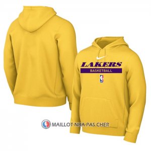 Veste a Capuche Los Angeles Lakers Practice Performance 2022-23 Jaune