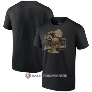 Maillot Manche Courte Boston Celtics 2024 NBA Finals Champions Defensive Rotation Trophy Noir