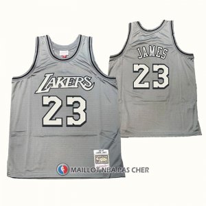 Maillot Los Angeles Lakers LeBron James NO 23 Mitchell & Ness 1996-97 Gris