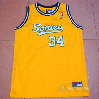 Maillot Seattle Supersonics Allen Sonics #34 Jaune