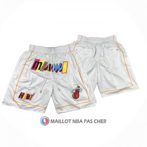 Short Miami Heat Ville Just Don 2022-23 Blanc