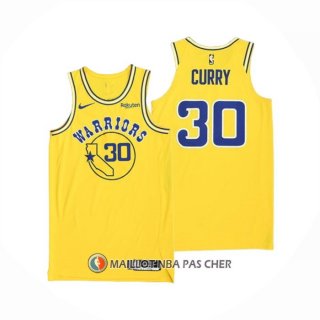 Maillot Golden State Warriors Stephen Curry NO 30 Hardwood Classic Authentique Jaune
