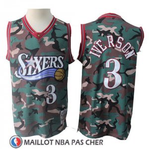 Maillot Philadelphia 76ers Allen Iverson Camuflaje 1996-97 Vert