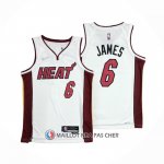 Maillot Miami Heat LeBron James NO 6 Association 2021-22 Blanc