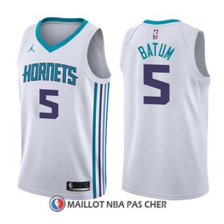 Maillot Charlotte Hornets Nicolas Batum Association 5 2017-18 Blanc
