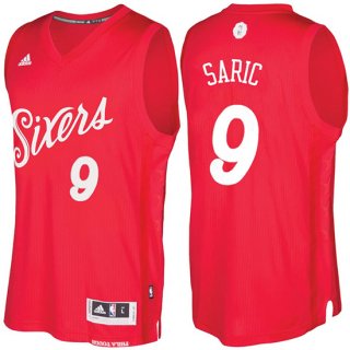 Maillot Navidad 2016 76ers Dario Saric 9 Rouge