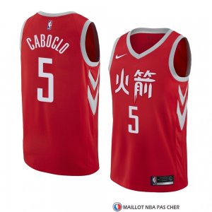 Maillot Houston Rockets Bruno Caboclo Ville 2018 Rouge