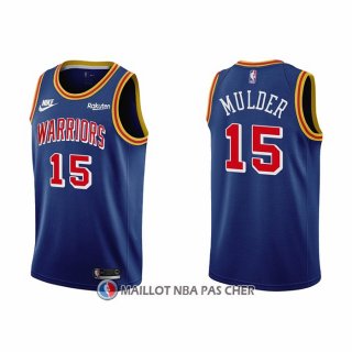 Maillot Golden State Warriors Mychal Mulder NO 15 75th Anniversary Bleu