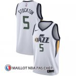 Maillot Utah Jazz David Stockton 5 Association 2017-18 Blanc