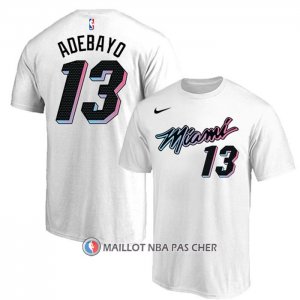 Maillot Manche Courte Miami Heat Bam Adebayo Ville 2020-21 Blanc
