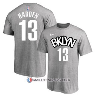 Maillot Manche Courte Brooklyn Nets James Harden Statement Gris
