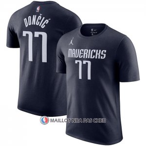 Maillot Manche Courte Dallas Mavericks Luka Doncic Statement Bleu