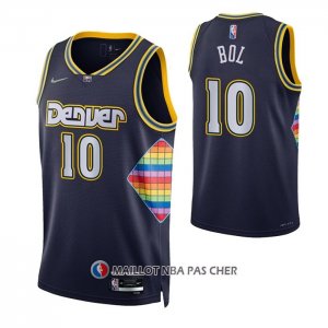 Maillot Denver Nuggets Bol Bol NO 10 Ville 2021-22 Bleu