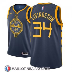Maillot Golden State Warriors Shaun Livingston No 34 Ciudad 2018-19 Bleu