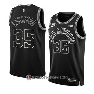 Maillot San Antonio Spurs Romeo Langford NO 35 Classic 2022-23 Noir