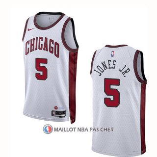Maillot Chicago Bulls Derrick Jones JR. NO 5 Ville 2022-23 Blanc
