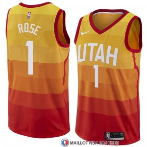Maillot Utah Jazz Derrick Rose Ville 2018 Jaune
