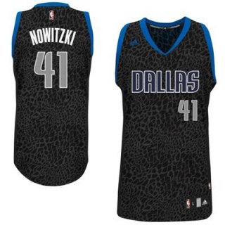 Maillot Crazy Light Leopard Mavericks Nowitzki 41 Noir