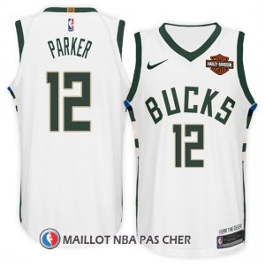 Maillot Milwaukee Bucks Jabari Parker Motorcycles Harlry 2017-18 12 Blanc