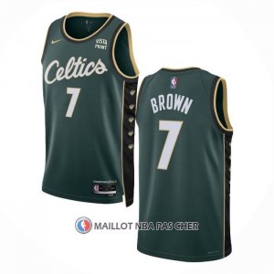 Maillot Boston Celtics Jaylen Brown NO 7 Ville 2022-23 Vert