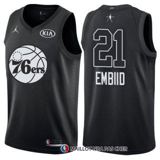 Maillot All Star 2018 Philadelphia 76ers Jimmy Joel Embiid 21 Noir