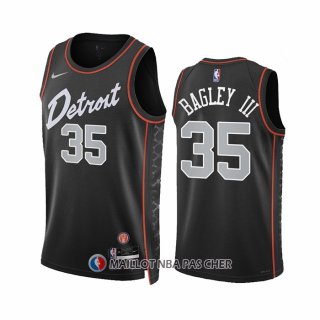 Maillot Detroit Pistons Marvin Bagley III NO 35 Ville 2023-24 Noir