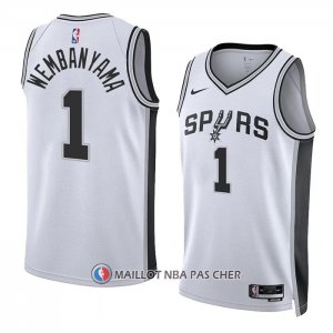 Maillot San Antonio Spurs Victor Wembanyama NO 1 Association 2022-23 Blanc
